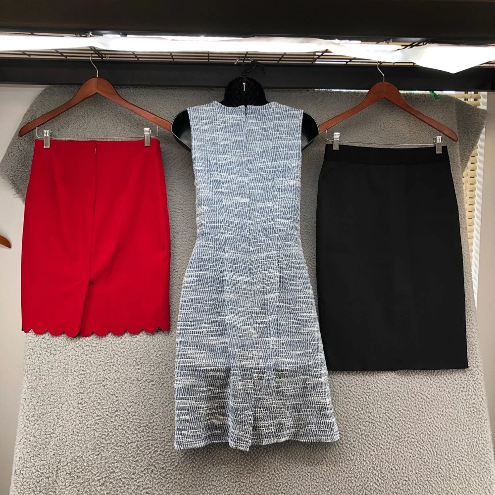 Banana Republic Skirt and Dress Bundle Womens 0 4 Red Blue Black Workwear